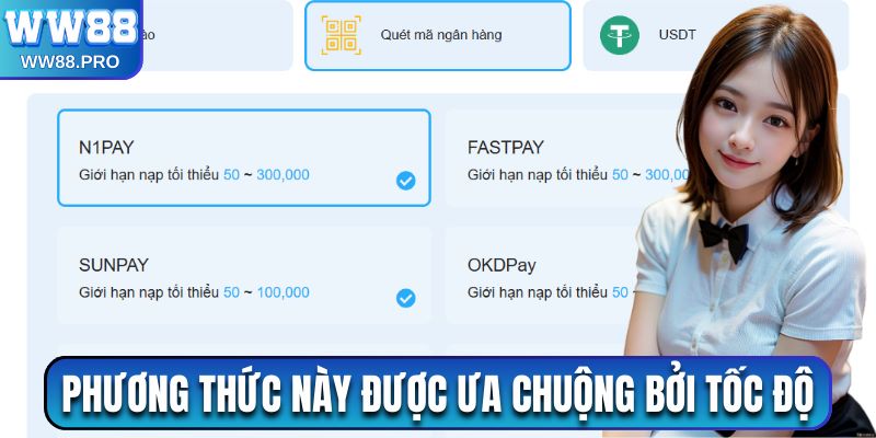 Phương thức nạp được ưa chuộng bởi tốc độ