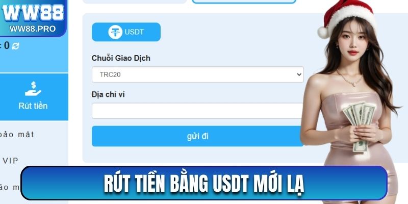 Rút tiền bằng USDT mới lạ