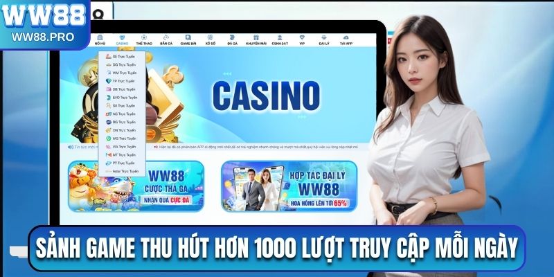 Sảnh game thu hút hơn 1000 lượt truy cập mỗi ngày