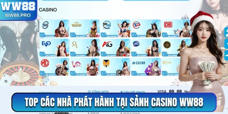 Top các nhà phát hành tại sảnh Casino WW88