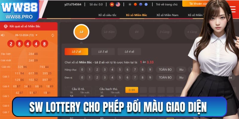 Với SW Lottery, người chơi có thể đổi giao diện theo màu sắc mình thích